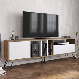 Hanah Home Soporte para TV Mistico (180) Nogal, Blanco y Negro